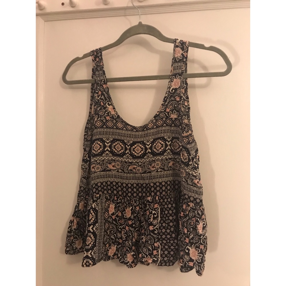 Patterned Peplum Tank